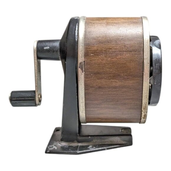 Vintage APSCO Berol Giant Pencil Sharpener Woodgrain Mount Industrial Work - Picture 3 of 7